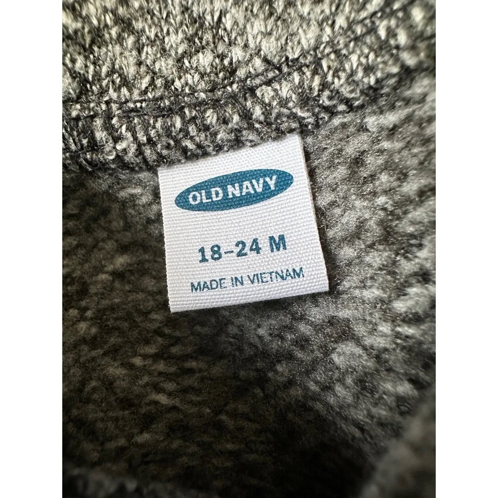 NEW Old Navy Baby Boys Girls Gray Knit Shawl Collar Romper One Piece 18-24M Snap